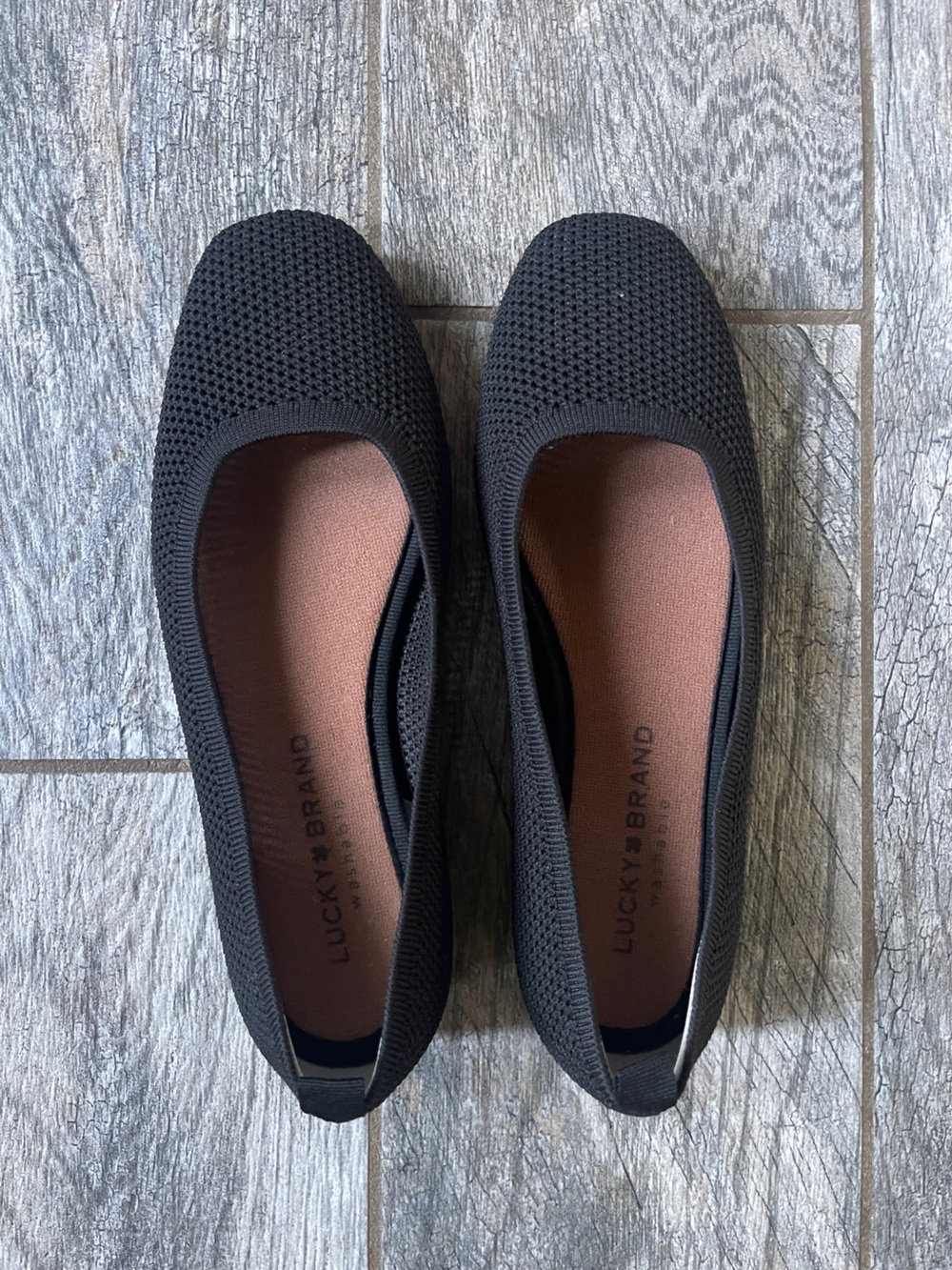 Lucky Brand Black Knit Ballet Flats - Women's